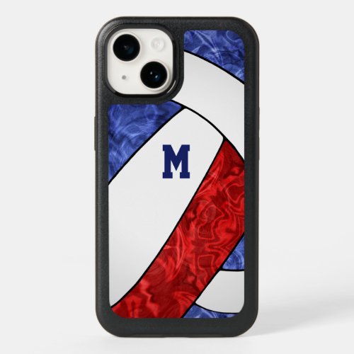 red white blue school volleyball team colors girly OtterBox iPhone 14 case