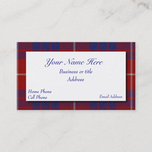 Red, White, &amp; Blue Scottish Plaid Business Card
