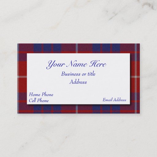 Customizable Red, White, &amp; Blue Scottish Plaid Business Card