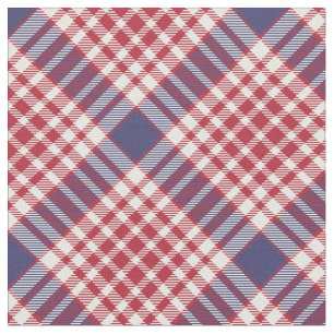 Red White Blue Seamless Tartan Fabric