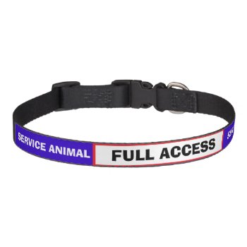 Red White Blue Service Animal Dog Collar by PetsandVets at Zazzle