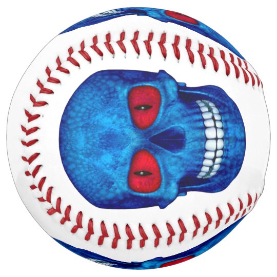 Red White Blue Skull Undead Zombie Softball
