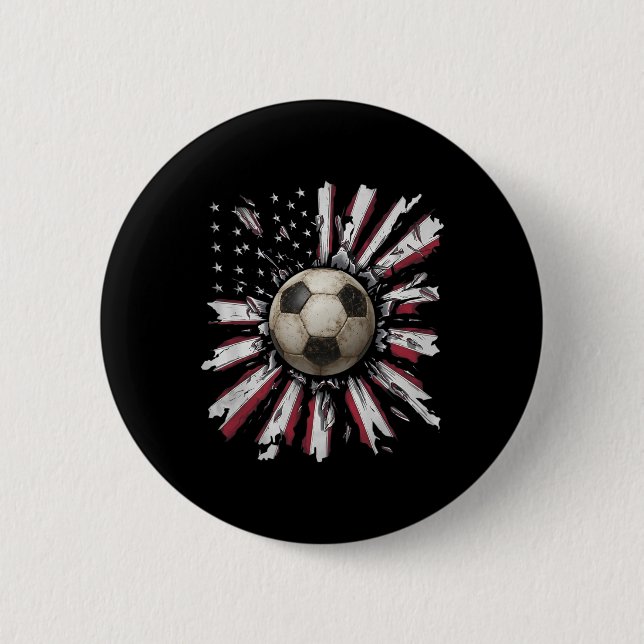 Red-white-blue Soccer Ll Explosion Grunge Street S Button (Front)
