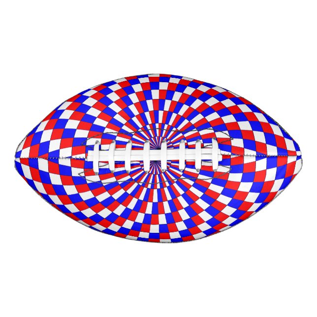 Red White Blue Spiral by Kenneth Yoncich Football (Front)