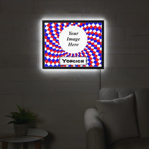 Red White Blue Spiral by Kenneth Yoncich LED Sign