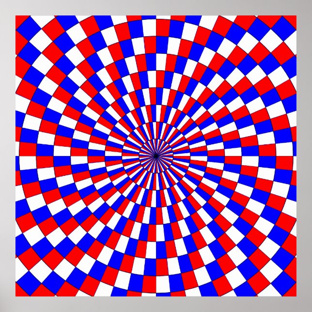 Red White Blue Spiral by Kenneth Yoncich Poster (Front)