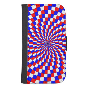 Red White Blue Spiral by Kenneth Yoncich Phone Wallet