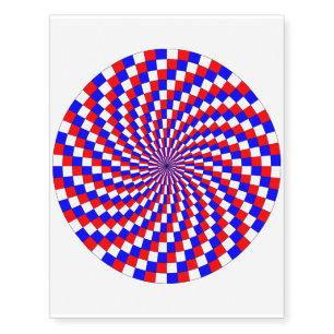 Red White Blue Spiral by Kenneth Yoncich Temporary Tattoos