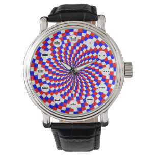 Red White Blue Spiral (Mayan) by Kenneth Yoncich Watch