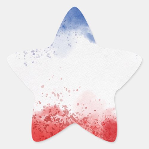 Red White Blue Splatters Star Sticker