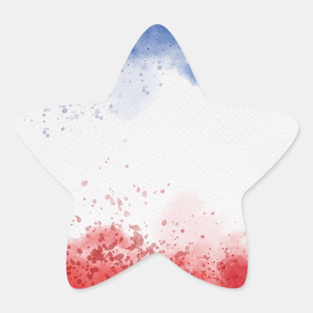 Red White Blue Splatters Star Sticker (Front)