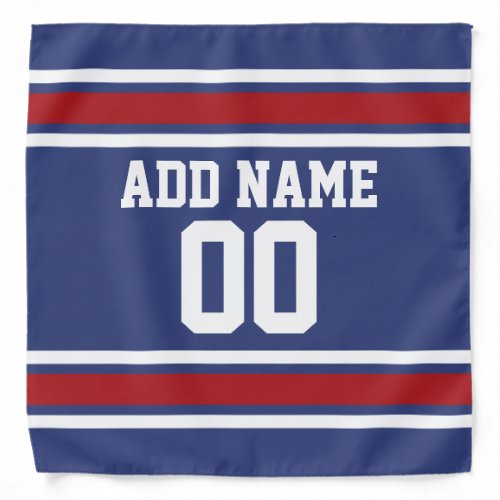 Red White Blue Sports Jersey Custom Name Number Bandana