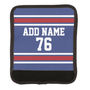 Red White Blue Sports Jersey Custom Name Number Luggage Handle Wrap