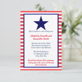 Red White & Blue Star - 3x5 Party Invitation | Zazzle