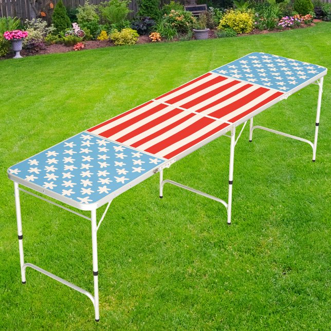 Red White & Blue Star Family Barbecue Beer Pong Table (Creator Uploaded)