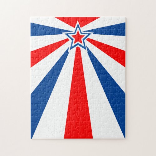 Red White Blue Star Frustrating Jigsaw Puzzle