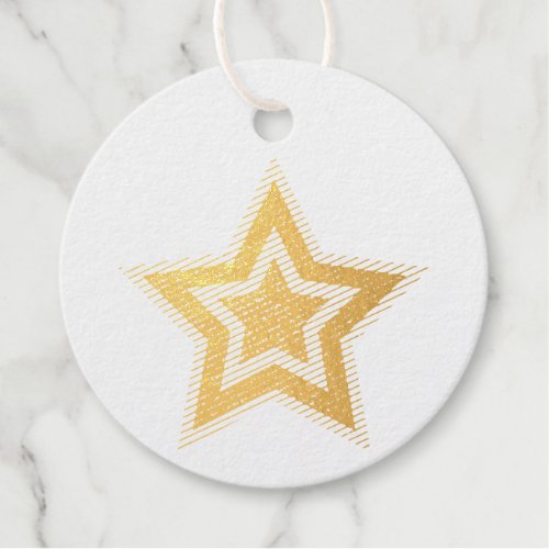 Red White Blue Star July 4 Glitter Foil Favor Tags