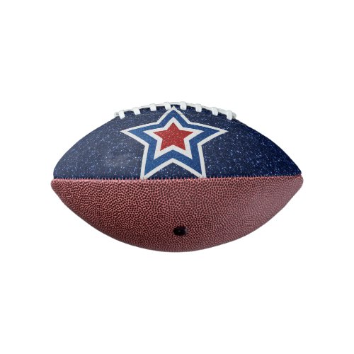 Red White Blue Star July 4 Glitter Football