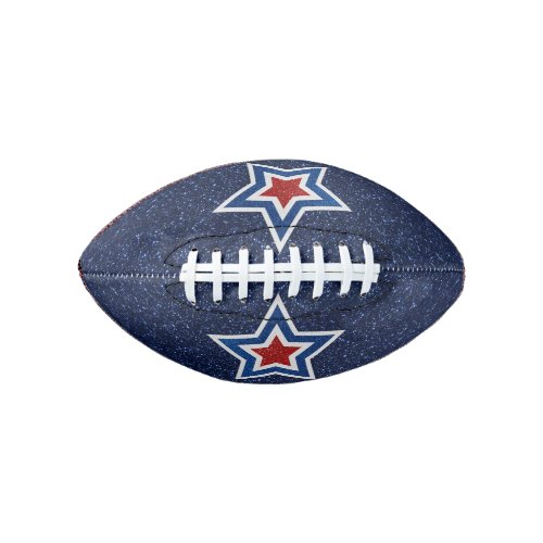 Red White Blue Star July 4 Glitter Football