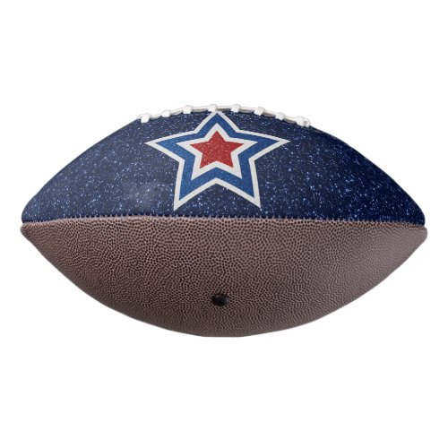 Red White Blue Star July 4 Glitter Football