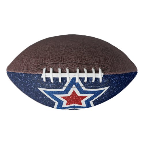 Red White Blue Star July 4 Glitter Football