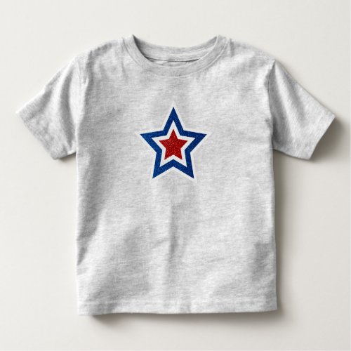 Red White Blue Star July 4 Glitter Toddler T_shirt