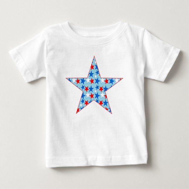 Red White & Blue Star of Stars Baby T-Shirt (Front)