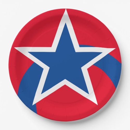 Red White Blue Star Paper Plates