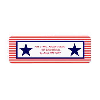 Red White & Blue Star - Return Address Labels by Midesigns55555 at Zazzle