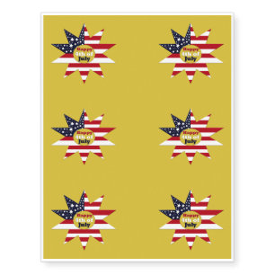 Red White Blue Star Temporary Tattoos