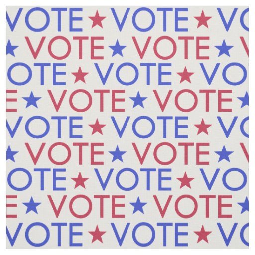 Red White Blue Star Vote Pattern Fabric