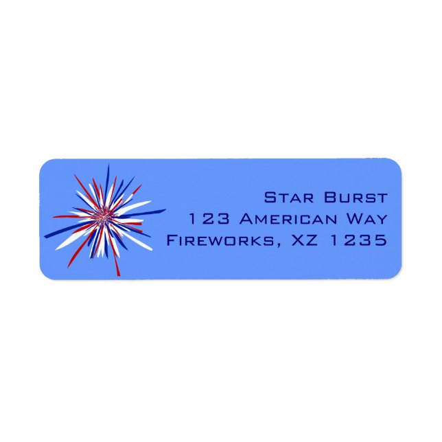 Red White & Blue Starburst Label (Front)