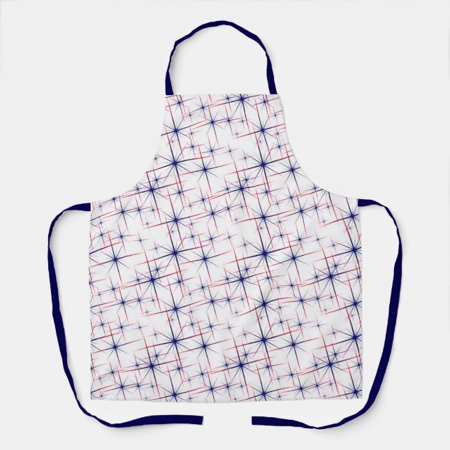Red white & blue starbursts  apron (Front)