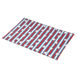 Red White Blue Stars and Stripes Cloth Placemat