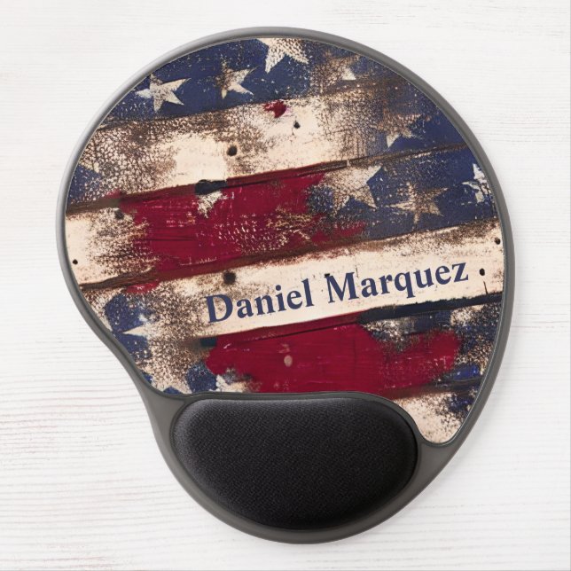 Red White Blue Stars and Stripes  Gel Mouse Pad (Front)