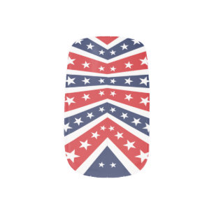 Red White Blue Stars and Stripes Minx Nail Art