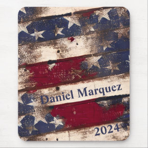Red White Blue Stars and Stripes Mouse Pad