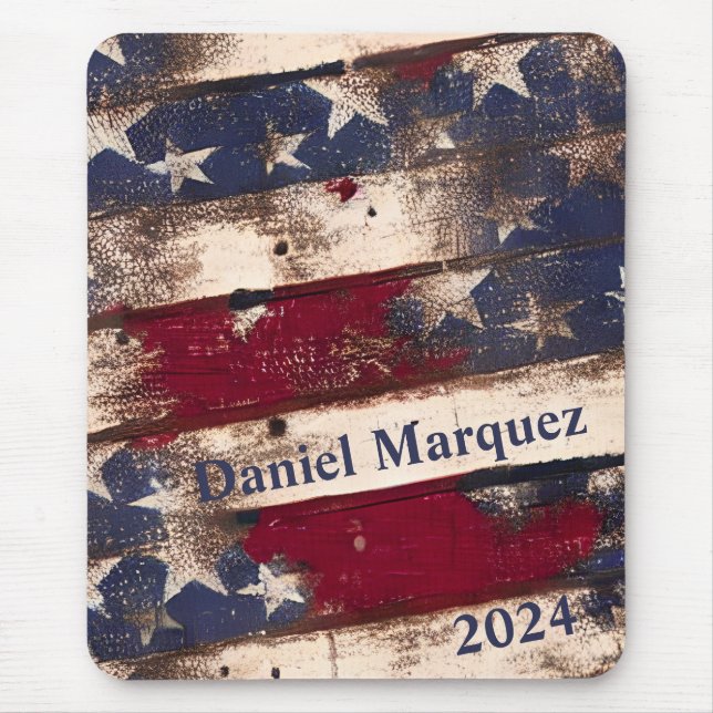 Red White Blue Stars and Stripes  Mouse Pad (Front)
