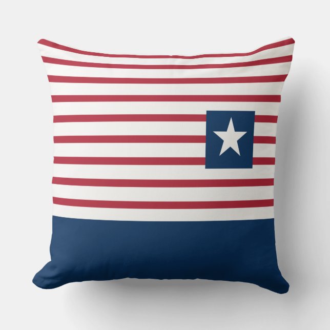 Red White Blue Stars and Stripes Throw Pillow (Front)