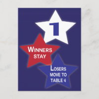 Red, White Blue Stars Bunco Table Card #1 of 4