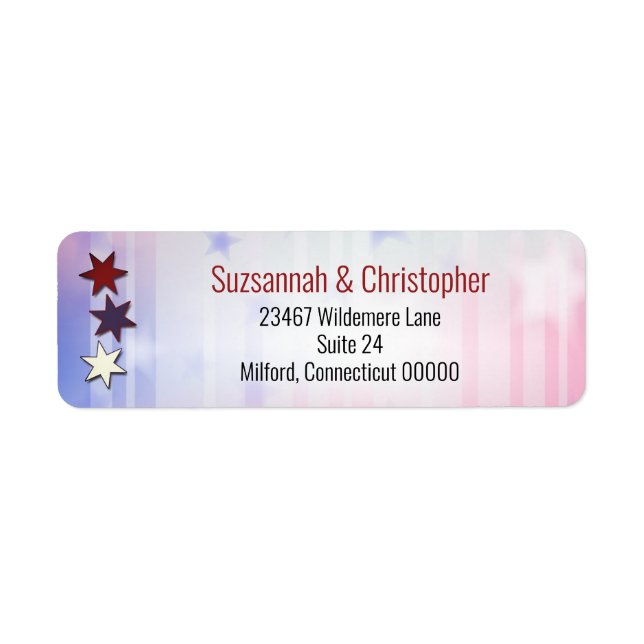 Red White Blue Stars Left Border Label (Front)