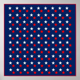 RED WHITE BLUE STARS PATTERN BACKGROUNDS WALLPAPER POSTER