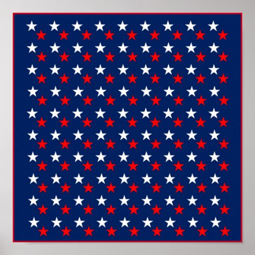 RED WHITE BLUE STARS PATTERN BACKGROUNDS WALLPAPER POSTER