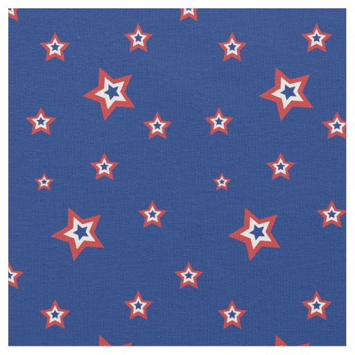 Red, White & Blue Stars Pattern Fabric