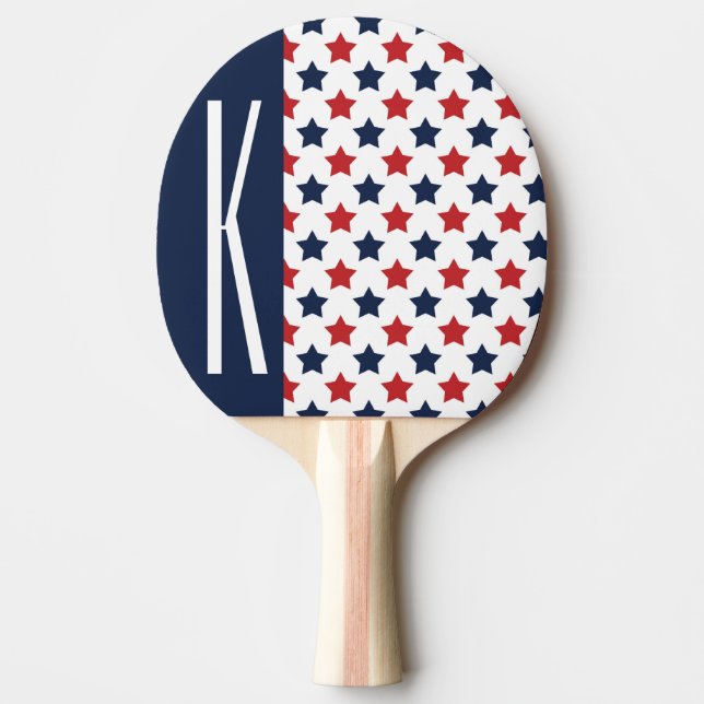 Red, White, & Blue Stars Ping-Pong Paddle (Front)