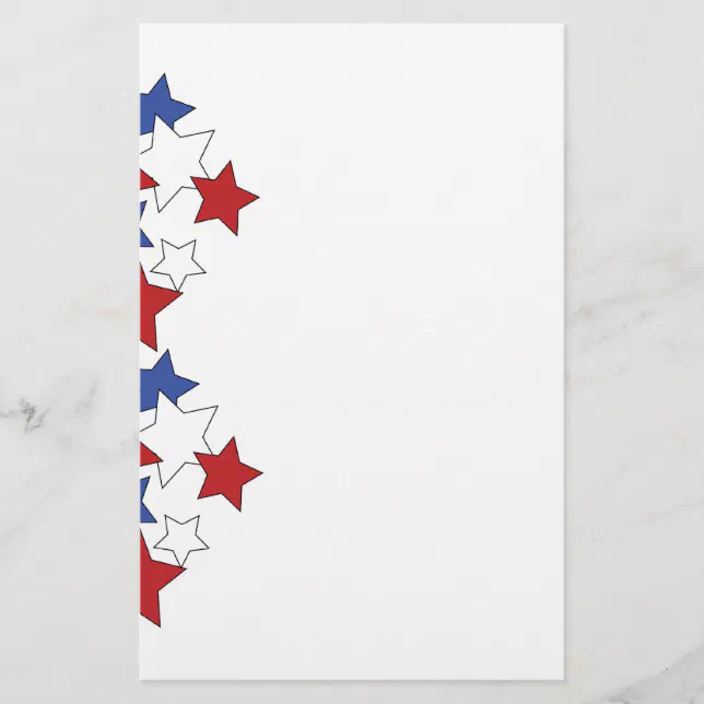 Red, White &amp; Blue stars stationary Stationery | Zazzle