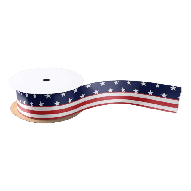 Red White Blue Stars & Stripes Independence Ribbon (Spool)