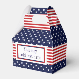Red White Blue Stars & Stripes Party Favor Boxes
