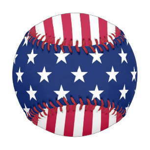 Red White Blue Stars Stripes Patriotic USA Sports Baseball