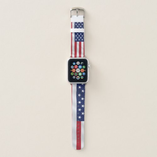 Red White Blue Stars Stripes USA Flag Apple Watch Band